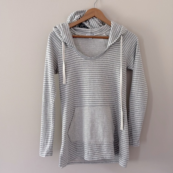 Standard James Perse Women’s Gray Hoodie Scoop Neck Kangaroo Pocket Size 2/M - Picture 8 of 8